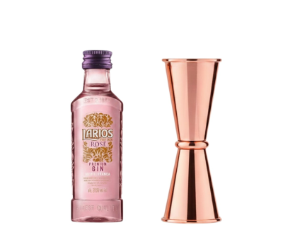 set medidor y mini botella de ginebra